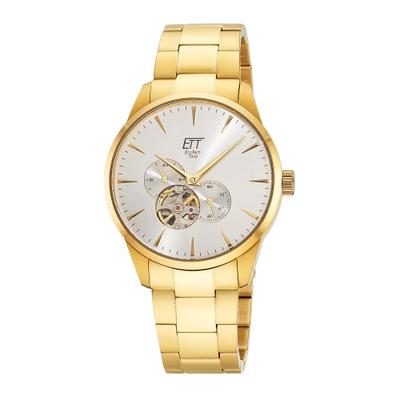 Automatikuhr ETT "Motion Drive", goldfarben, silberfarben, silberfarben, Armbanduhren, Herren, goldfarben, Automatikuhr, Armbanduhr, Herrenuhr, Mechanische Uhr, Edelstahlarmband, analog