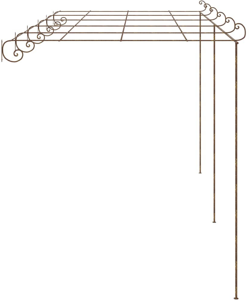 Marlow Home Co. Skipton Wrought Iron Pergola Antique Brown 250 cm H x 600 cm W x 300cm D