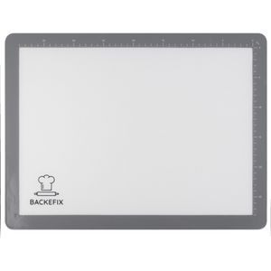 Backefix Backmatte BM44, aus Silikon-Glas-Gewebe, grau, mit cm-Maßskala, backofenfest, antihaftend, 44 x 33 cm