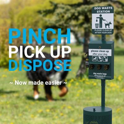 Lancaster Home Pet Waste Station-Pull Out Bag Dispenser-Sanitizer Bottle-Pedal Trash Can