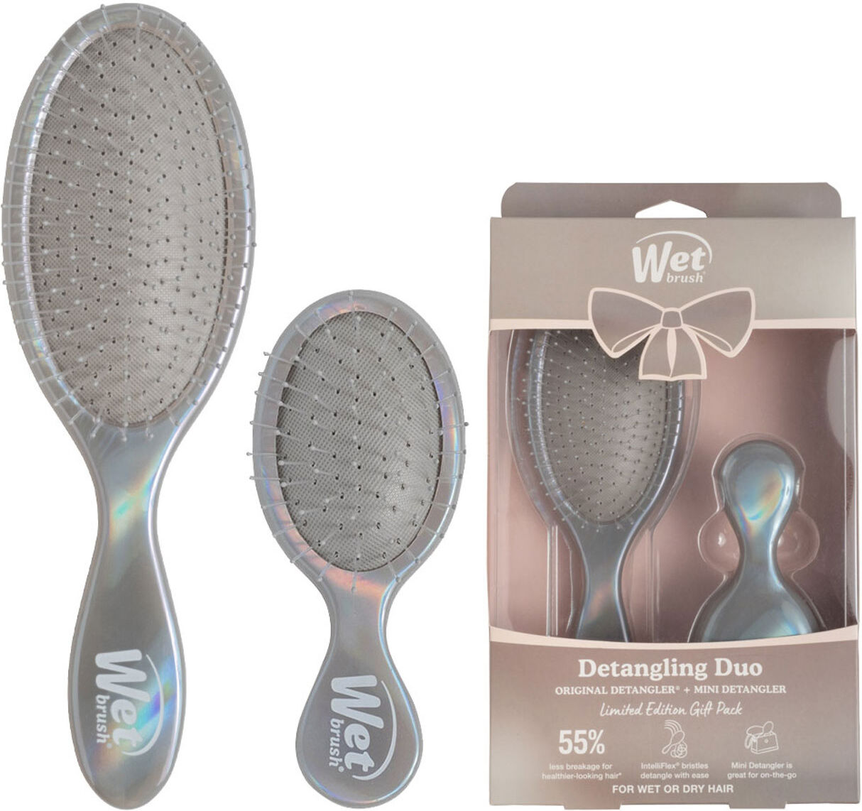 WETBRUSH Detangling Duo Chrome Gift Set