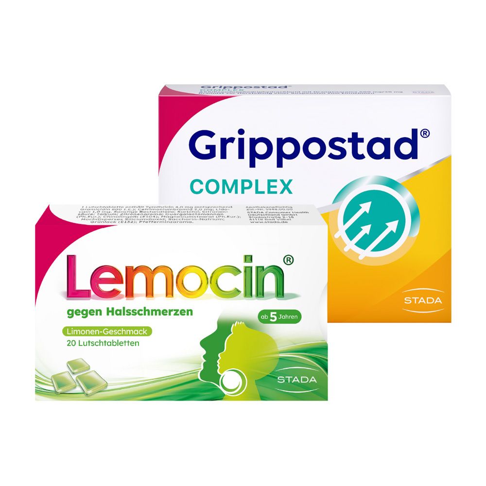Grippostad Complex 500 mg/30 mg + Lemocin gegen Halsschmerzen 1 St Set