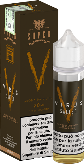 Super Flavor Virus Salted Liquido Shot 20ml Tabacco Crema Vaniglia Caramello