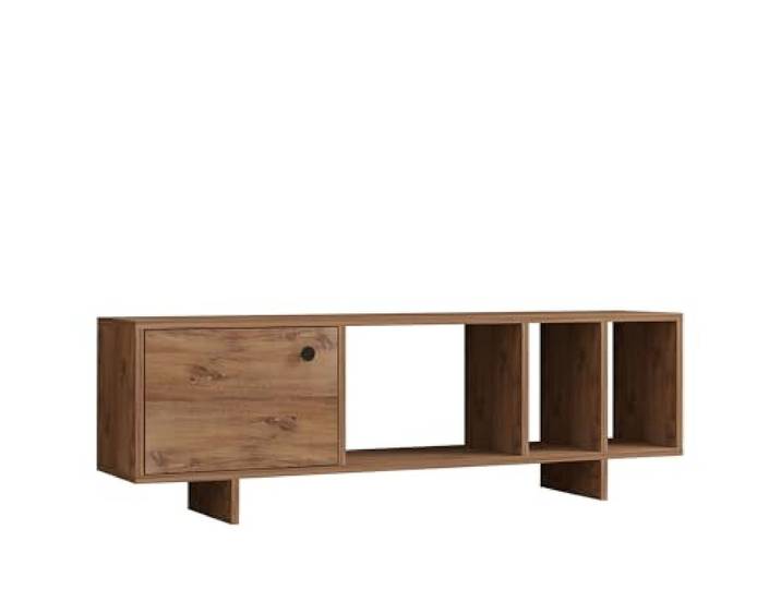 Moderner TV-Ständer mit Wandmontageoption, Atlantische Kiefer, 140 x 45 x 29 cm 100% melaminbeschichtet, 18 mm stark Stilvolle Aufbewahrungslösung