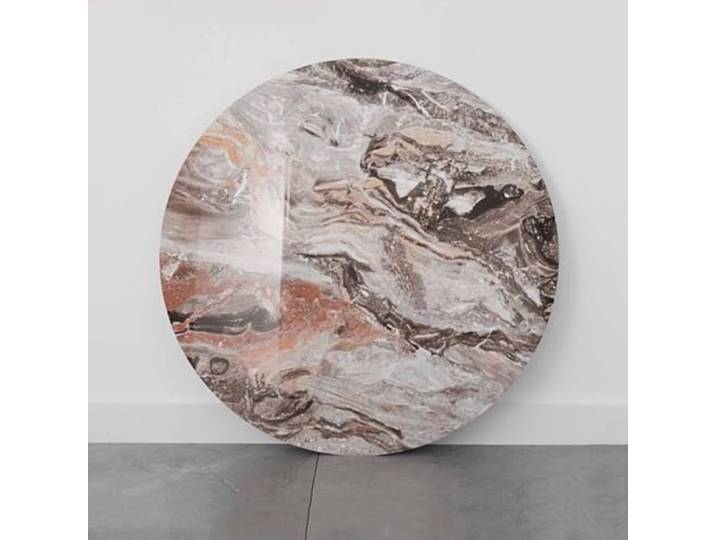 Decmiroor Lazy Susan Drehteller für Tischplatte, 360° Drehbar Esstisch Servierplatte aus Marmor, Rund Drehbarer Küche Tisch Drehplatte Drehtisch für Familienessen(Brown,60cm)