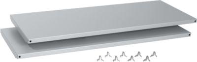 Schäfer Shop Select Stahl-Fachböden, weißaluminium, 1200 mm breit, 2 Stück