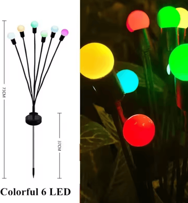 Inspire Curations Solar Firefly Garden Lights Swaying Outdoor Solar Lawn Lights 6 Head Color