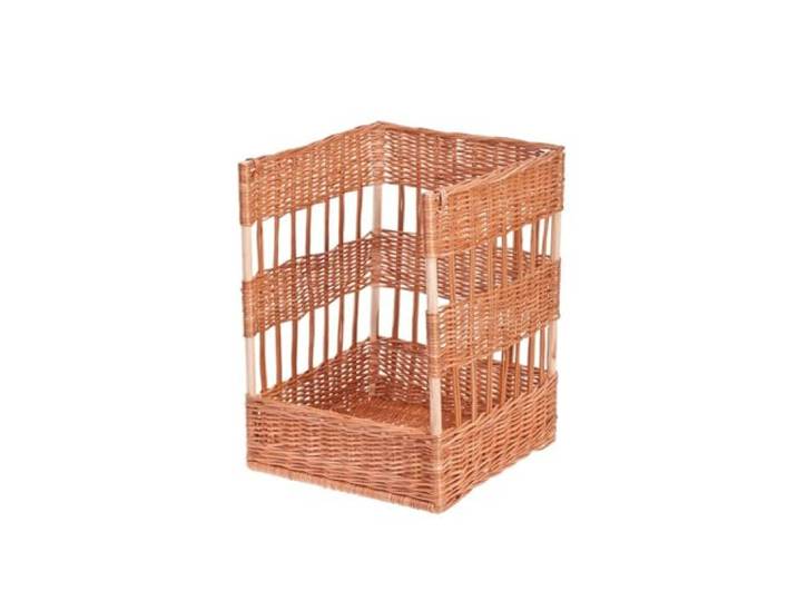 e-wicker24 Alles aus Weide Baguettekorb aus Weide, Backwarenkorb, Stangenbrotkorb, Servierkorb, Brotständer freistehend, Brotkasten aus Naturweide