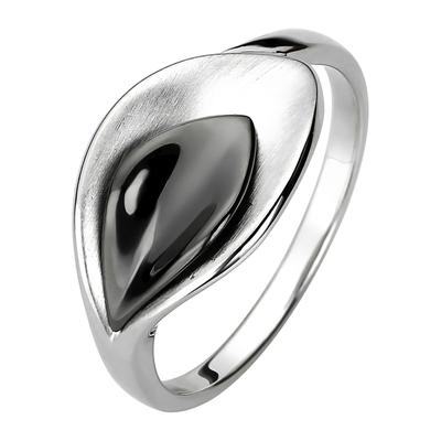 Fingerring JOBO Gr. 64, schwarz, Fingerringe, Damen, 64, Silber 925 (Sterlingsilber), Fingerring, 925 Silber schwarz teilrhodiniert