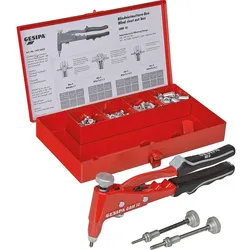 Blindnietmutterset GESIPA inkl. Blindnietmutterzange GBM und Blindnietmuttern M4/5/6
