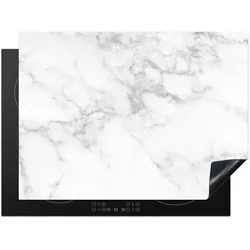 HERDABDECKPLATTE Marmor - Grau - Weiß - Strukturierter Marmor Induktionsmatte 71x52 cm