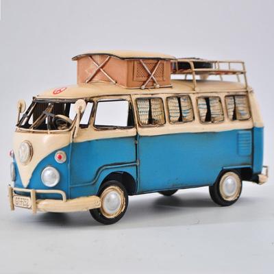 Bronzhaus Blue And White Kombi With Roof Rack Volkswagen Classic German Artwork Figurine