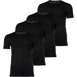 BOSS Herren T-Shirt, 4er Pack - TShirtRN Modern, Unterhemd, Crew-Neck, Stretch Schwarz / 2XL