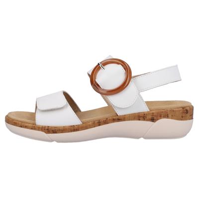 Keilsandalette REMONTE, Damen, Gr. 40, weiß, Leder, Lederimitat, unifarben, Schuhe, Sommerschuh, Riemchensandale, praktische Klettverschlüsse