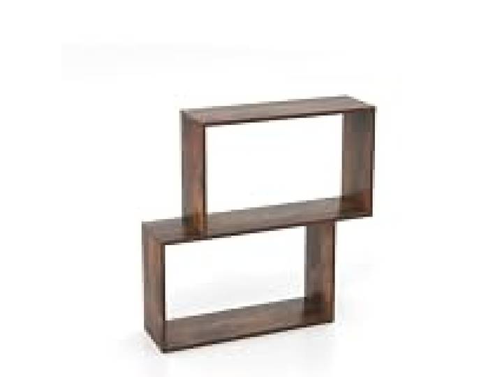 Helloshop26 Bibliothèque géométrique à 3 Niveaux pour Salon 80 x 22 x 70 cm Rangement Ouvert Design élégant en Bois café 20_0010682