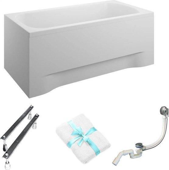 Aqua For You | Polimat Badewanne Classic - 130x70cm - Antibakterielle Beschichtung - Acryl - Kratzfest - - mit Verkleidung