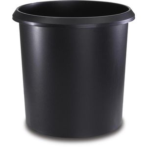 Läufer Papierkorb 26506, Allrounder, schwarz, rund, aus Kunststoff, 18 Liter