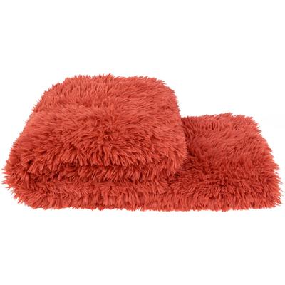Wohndecke ZOEPPRITZ1828 "Reborn", rot (coral), B:140cm L:190cm, Polyester, Wohndecken, Wohndecke, extra weiche Kunstfelldecke