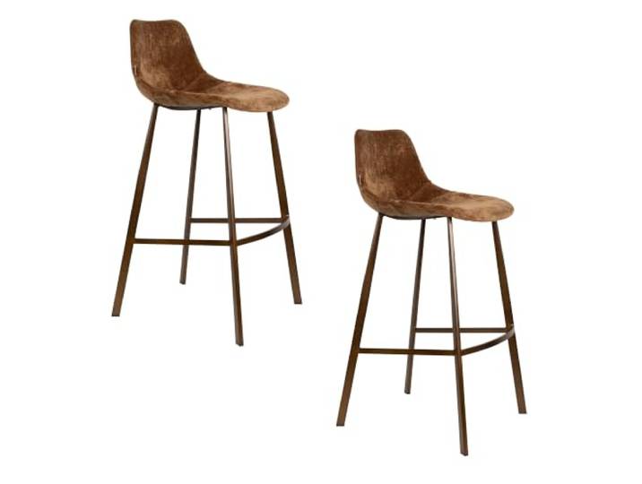 Dutch Bone Franky Barhocker 80 cm Cognac - 2 er Set