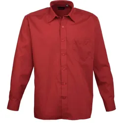 Premier Workwear Herren Popeline Hemd langarm PR200 burgundy 41 (16)