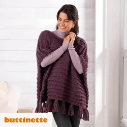 Strickanleitung – Poncho mit Fransen aus Woll Butt Primo Emmi