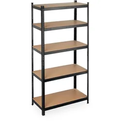 Relaxdays 2 x Schwerlastregal 180x90x45 schwarz Hellbraun,Schwarz