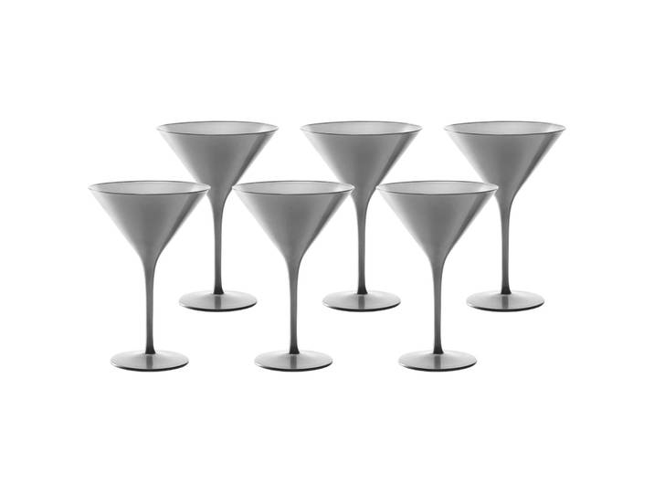 Cocktailglas STÖLZLE Cocktailschalen Elements 240 ml 6er Set , silber, Glas, Trinkgefäße, Cocktailglas