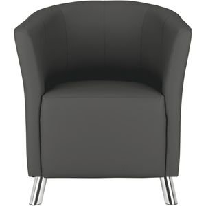 Nowy-Styl Loungesessel COLUMBIA, anthrazit, mit Vierfußgestell aus Metall und Kunstlederbezug