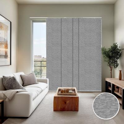 "Chicology Chalk Grey Adjustable Cut-to-length Light Filtering Privacy Sliding Panels - Up to 80""W x 96""H"