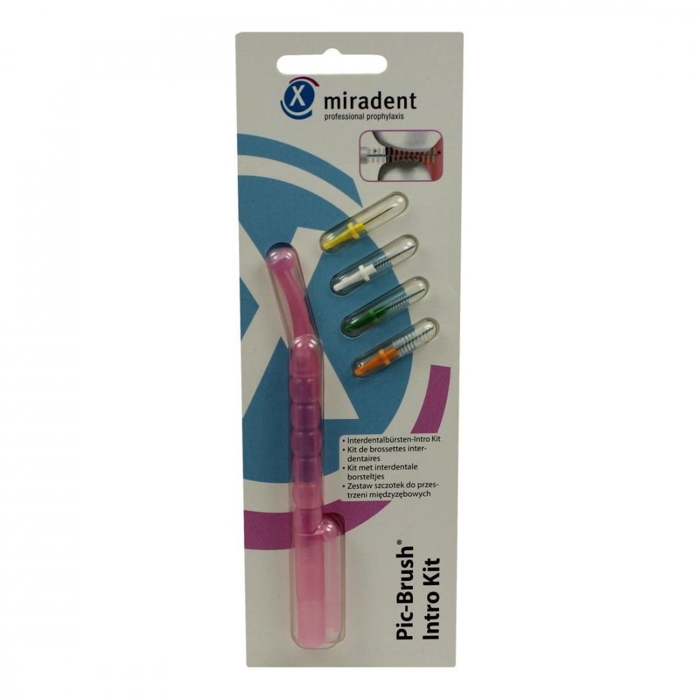 Hager Pharma GmbH Miradent Interdentalbürsten Pic-Brush Intro Kit pink transparent 02172260