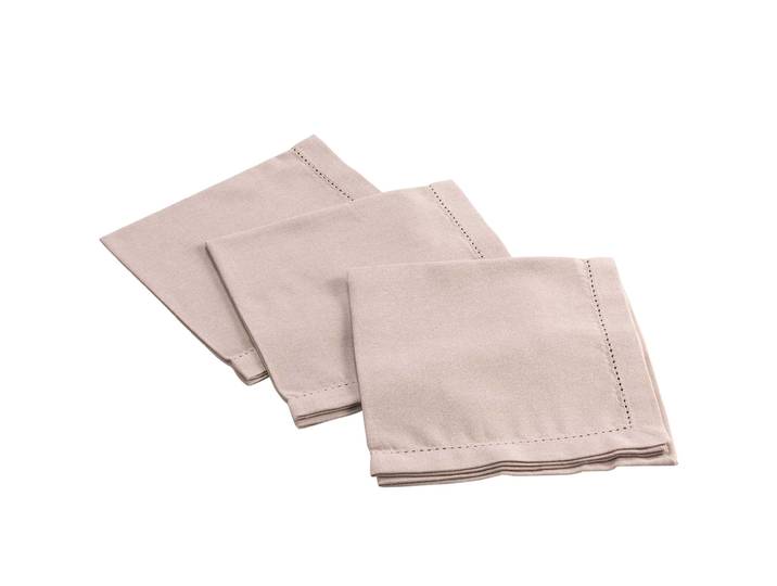 Baumwoll Servietten, 3er-Set,beige, Stoffservietten, 40 x 40 cm
