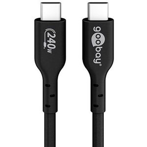 Goobay Ladekabel Sync & Charge 61717, schwarz, 1m, USB-C auf USB-C, 240W Schnellladekabel