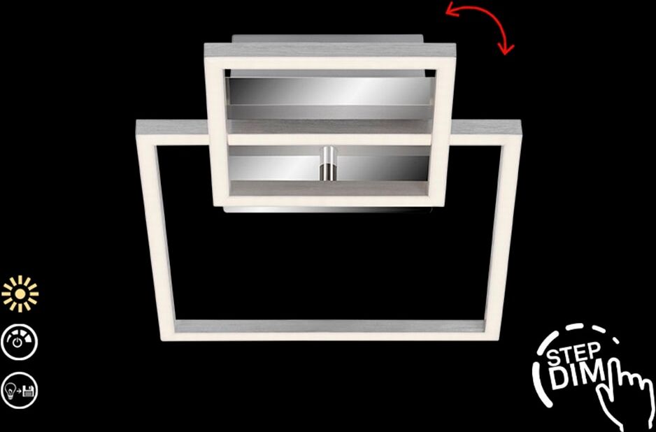 BRILONER LEUCHTEN LED Deckenleuchte "FRAME", silber (weiß, neutral), Leuchten, LED Deckenleuchte