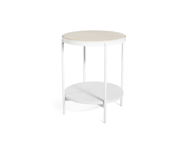 SMD Design Lene Beistelltisch Weiß, hoch, pigmentiertes Eschenfurnier