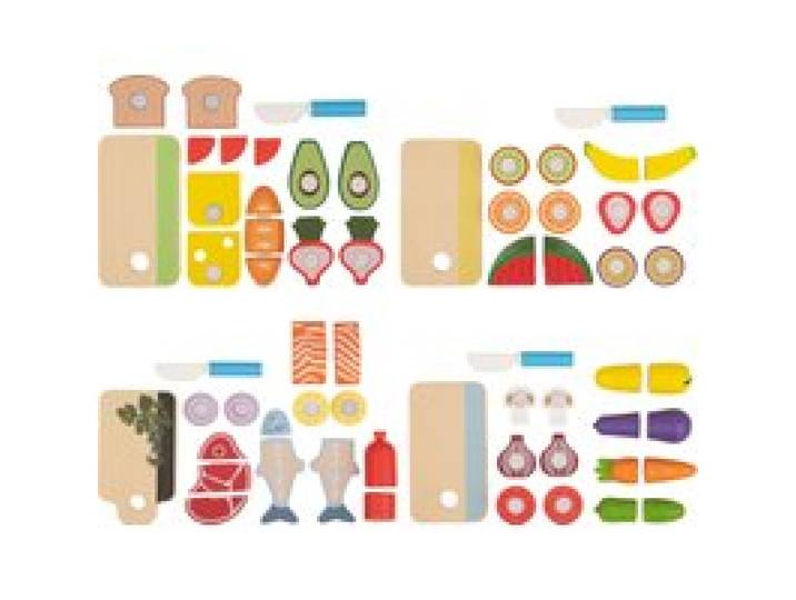 LUPILU® Set de jeu sandwich ou fruits ou viande et poisson ou légumes