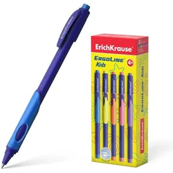 Kugelschreiber 0,35mm 10 Stück Blau - mit Gummigriff - Kulis Kulischreiber Stifte Schreibstifte Büro & Schulbedarf - ErgoLine Kids