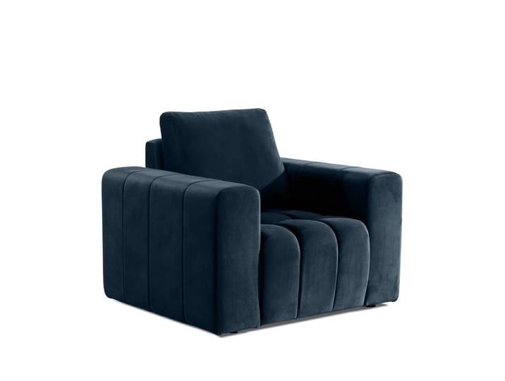 Designer Sessel Lisanne - Blau - Samt - Luxusbetten24