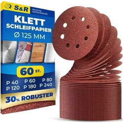 S&R Schleifblatt-Set 60-teilig braun