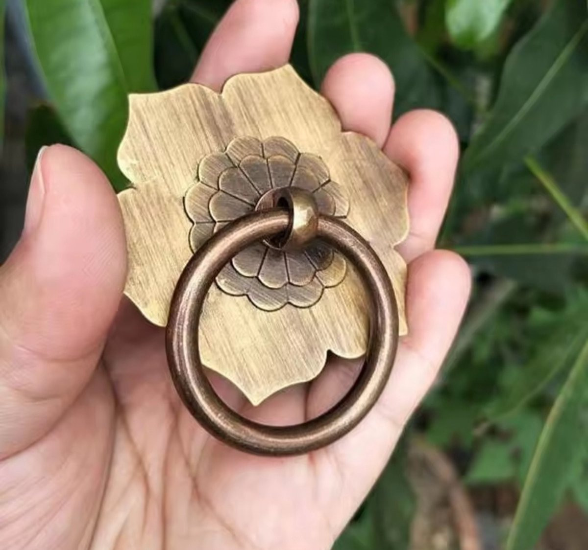 Knop Messing Bloem