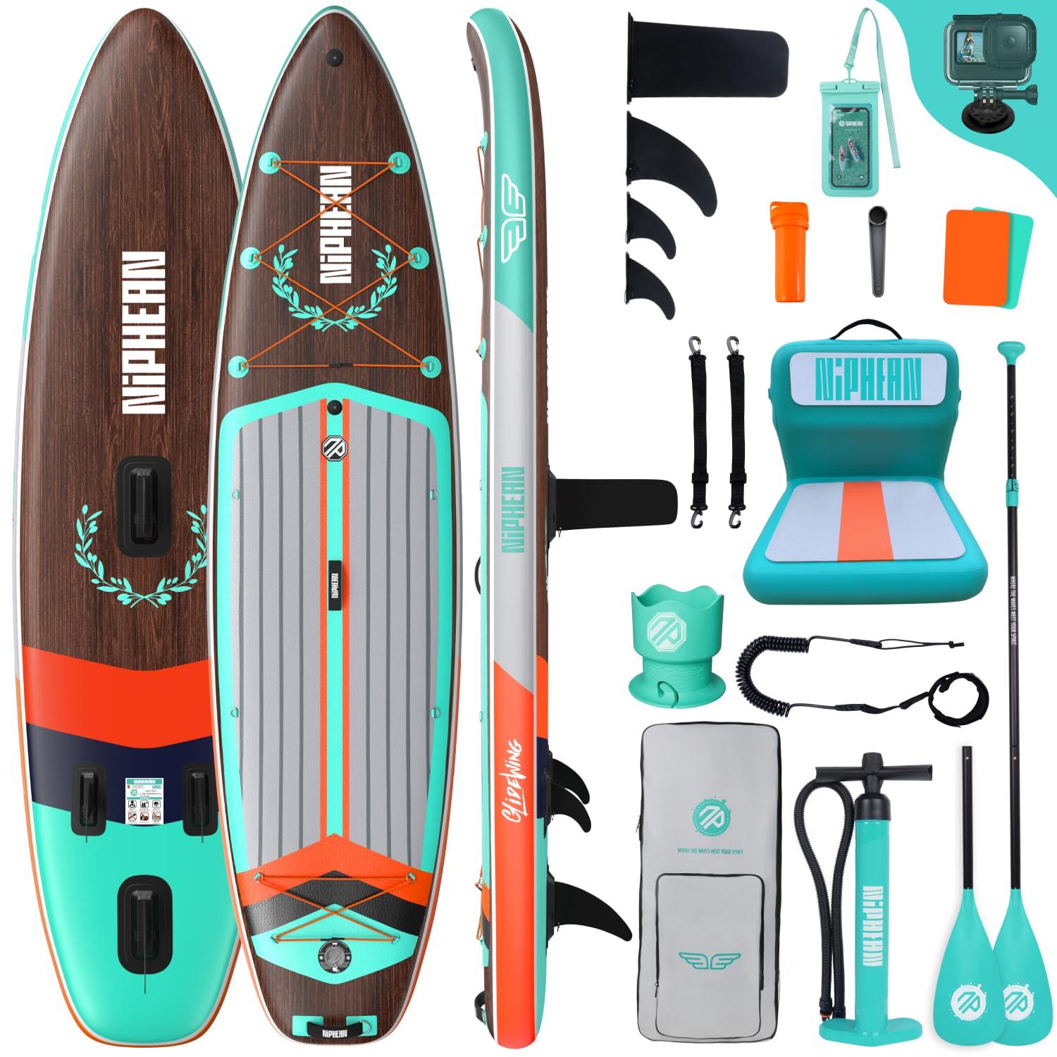 Aufblasbares SUP-Board, extra groß - 335x83 cm - 6 Zoll Dicke - PVC - Waldgrün