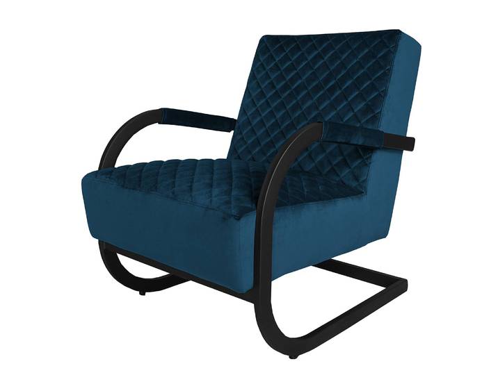 Sessel Liez Blau/Dunkelblau Samt Ravi 61 x 80 x 87cm
