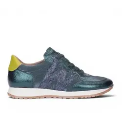 Wonders für Damen. A-4810 Grüne Schuhe A-4810 (41), Leder, Wohnung, Schnürsenkel, Lässig