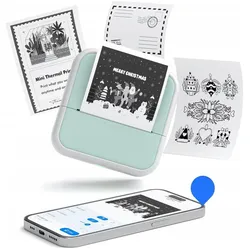 Loveinstant Drukarka Termiczna Bluetooth Do Zdjęć Naklejek Notatek Etykiet 53mm 203dpi / S1 / Zielony (Thermodirekt), Drucker, Grün