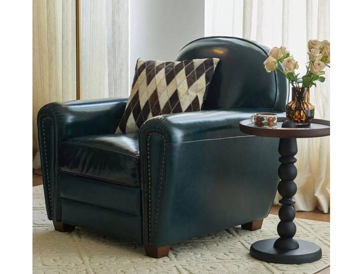 JVmoebel Sessel JVMoebel Relaxsessel aus Kunstleder in Blau mit Armlehnen (Sessel), Made in Europa