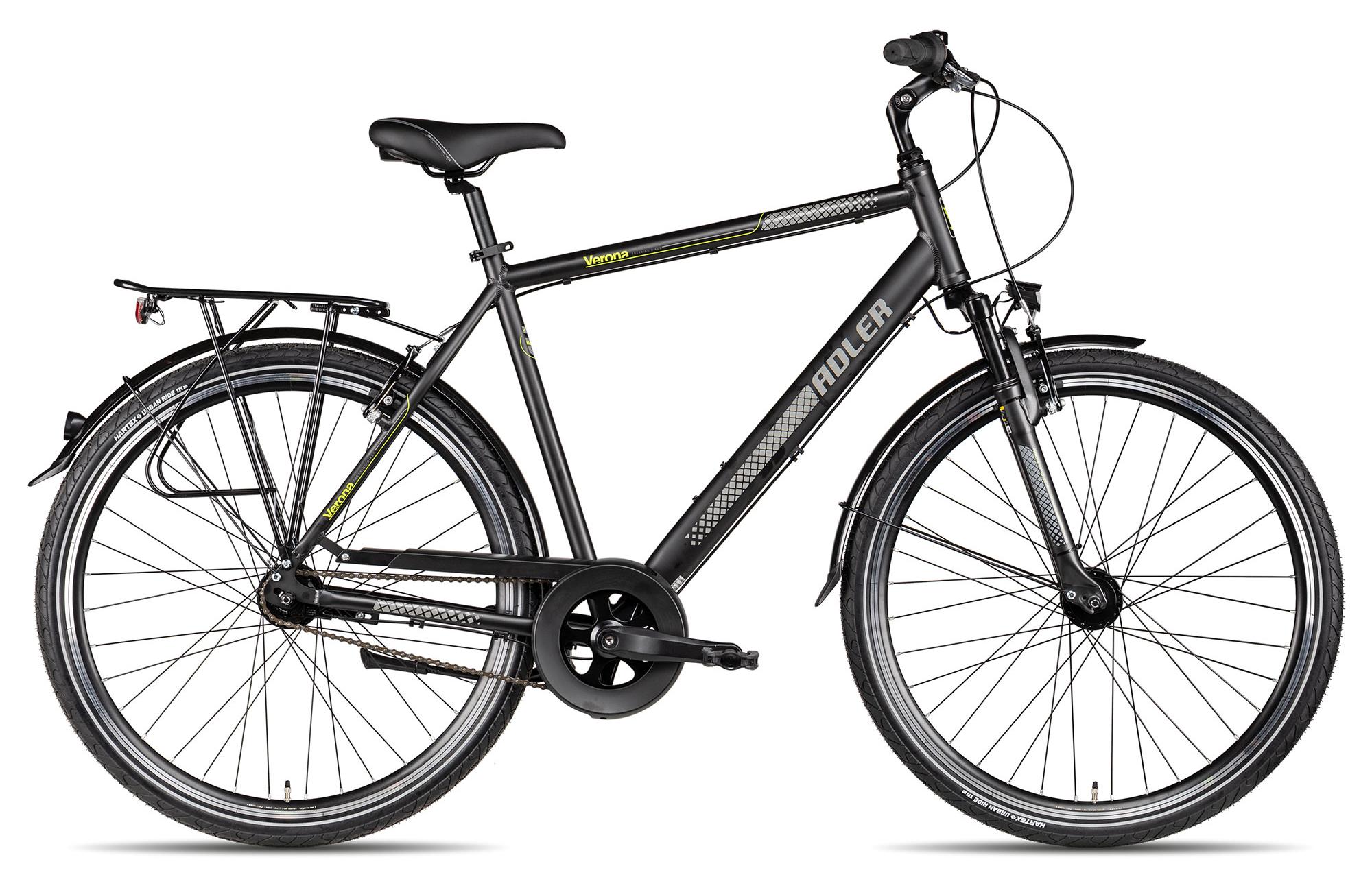 Adler Verona NEXUS komfortables Herren-Citybike mit Gepäckträger 28 Zoll Dunkelgrau 61 cm