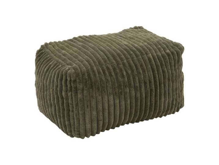 Pouf XXL compressé ultra moelleux MUZI - Velours Côtelé Vert Kaki - Atmosphera créateur d'intérieur