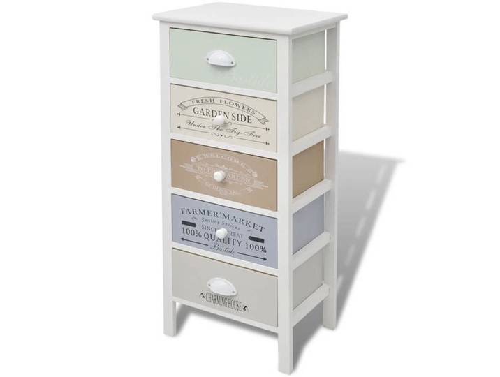 Armoire latérale/Armoire de rangement - CLOUD - en style français - 5 tiroirs - Bois a213