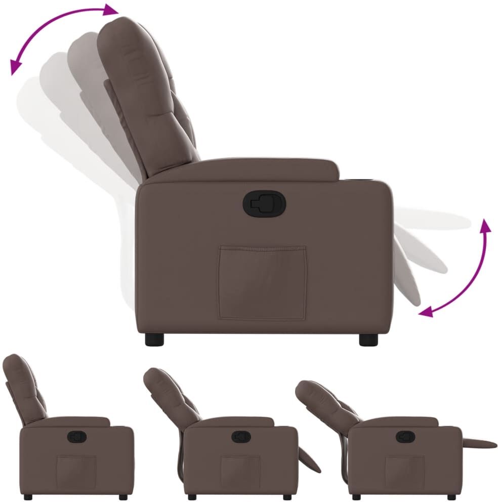 vidaXL Fauteuil inclinable Marron Similicuir