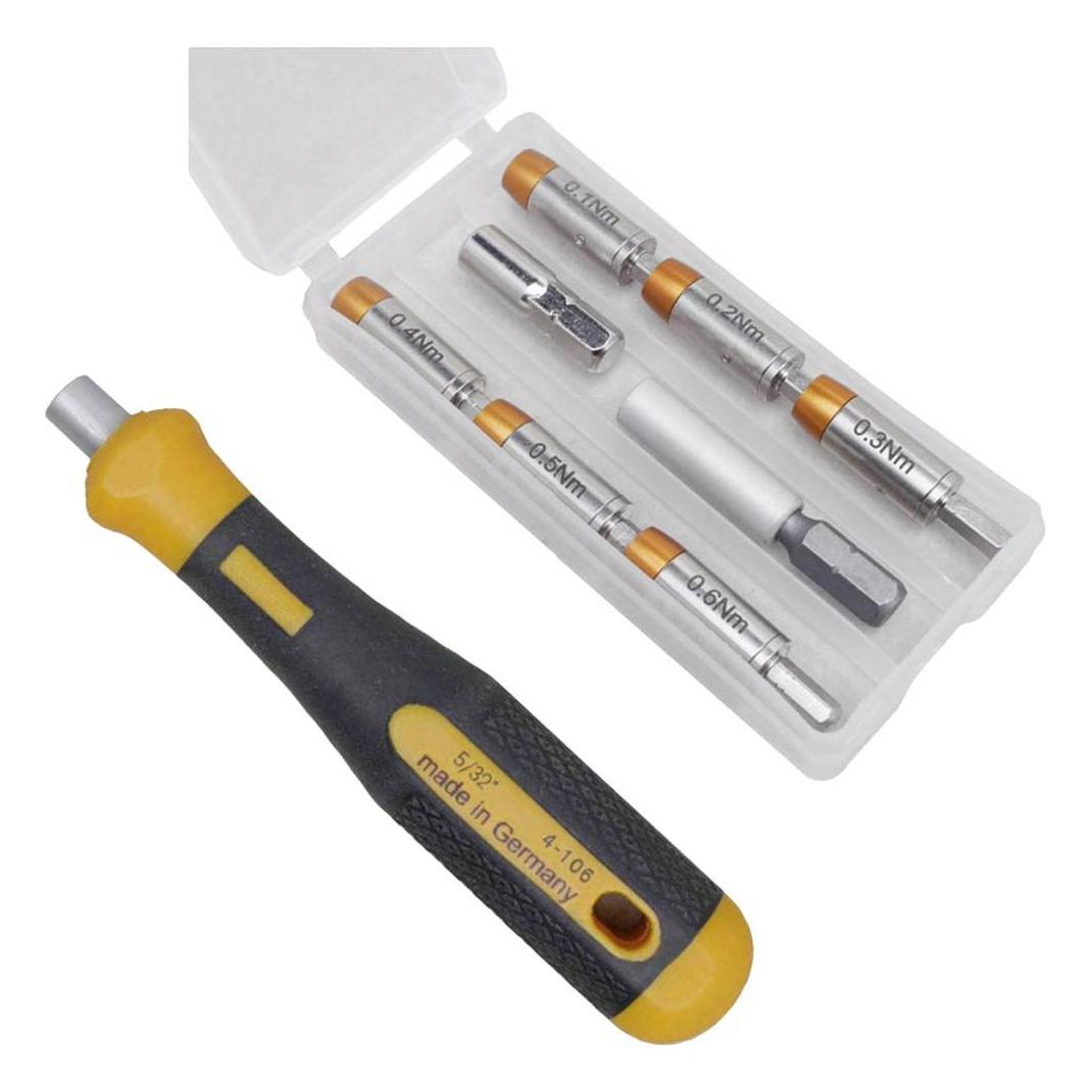 Bernstein Drehmoment-Adapter Satz 9-tlg 0.1-0.6Nm (+Bit Adapter+Griff) (0.10 - 0.60 Nm) (4-970-G)
