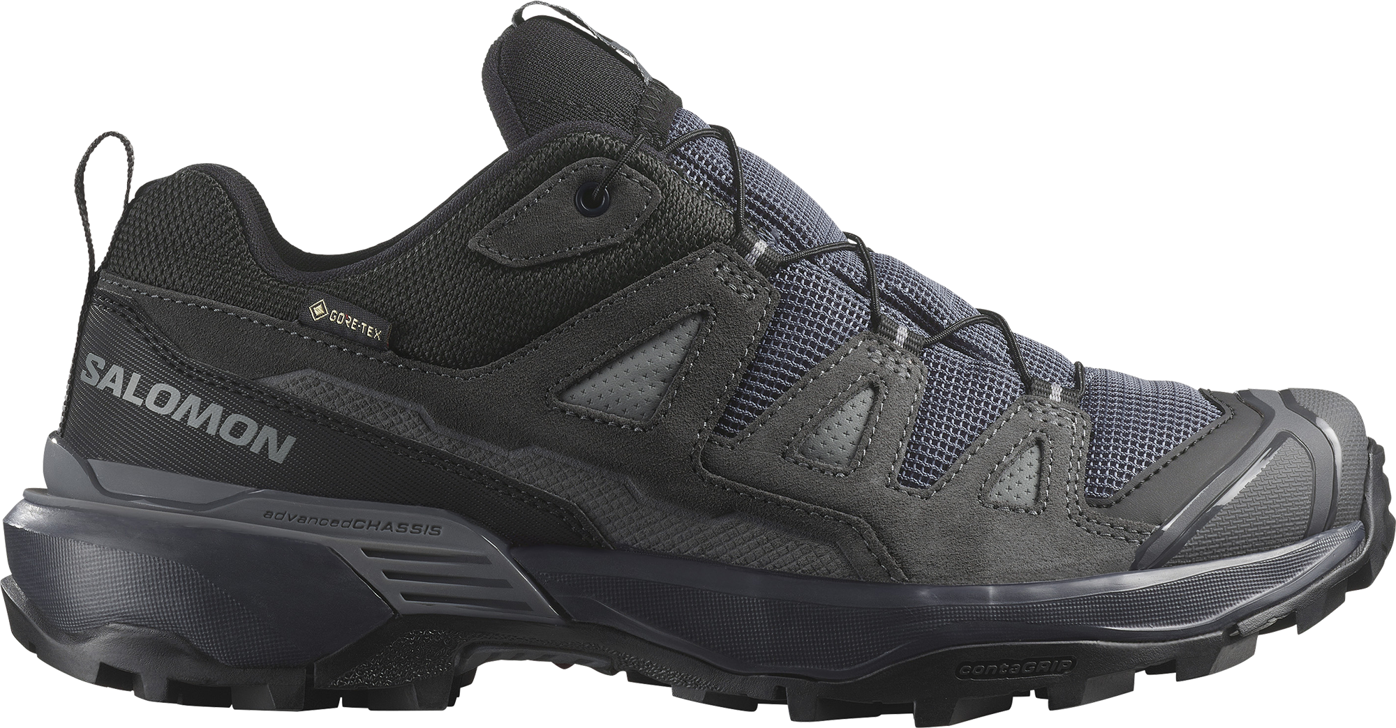 Outdoorschuh SALOMON "X ULTRA 360 LEATHER GORE-TEX", Damen, Gr. 37, blau (turbulence), Nubukleder, Synthetik, Schuhe Outdoorschuh, wasserdicht turbulence 37